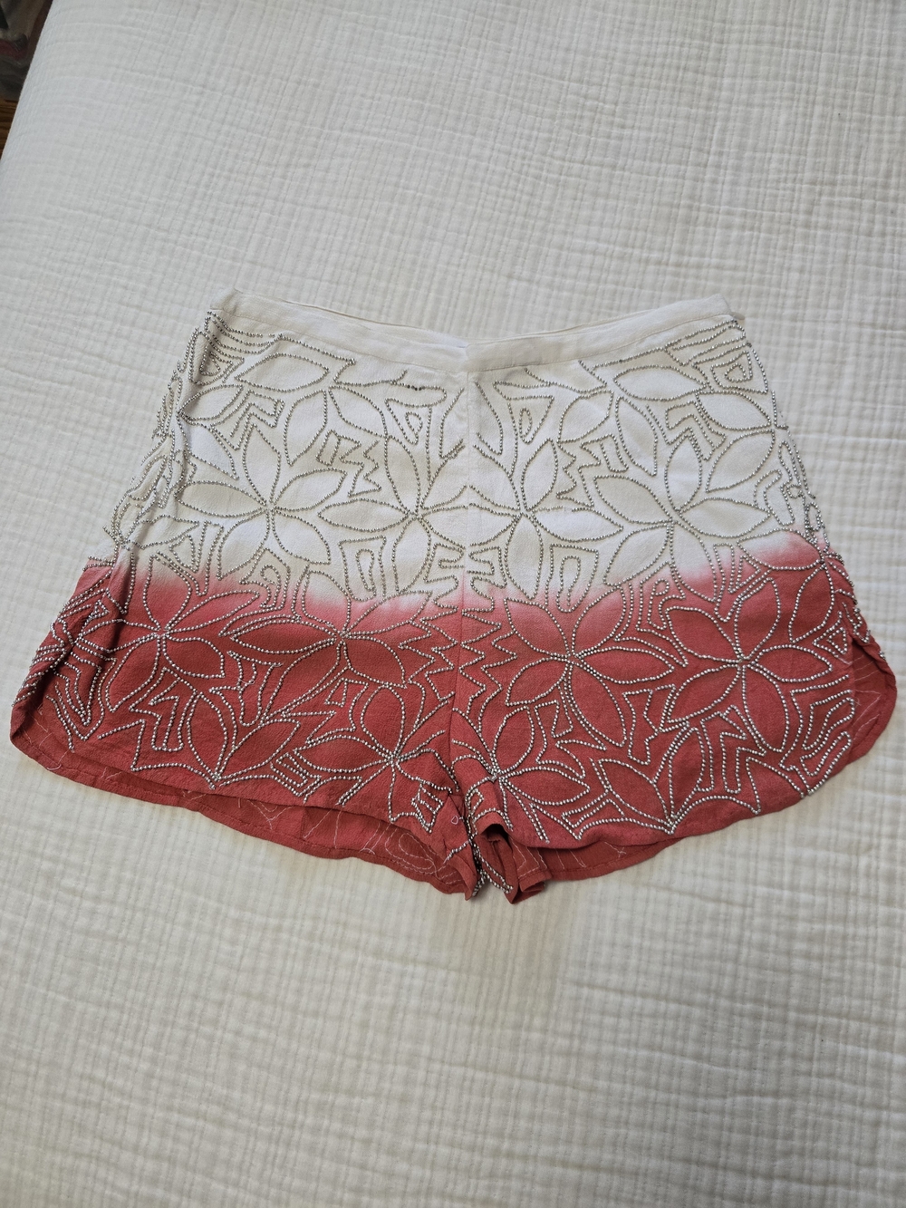 Ark & Co Women's Ombre Floral Beaded Shorts Size Small